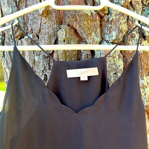 Loft Scallop Neck Spaghetti Strap Shell